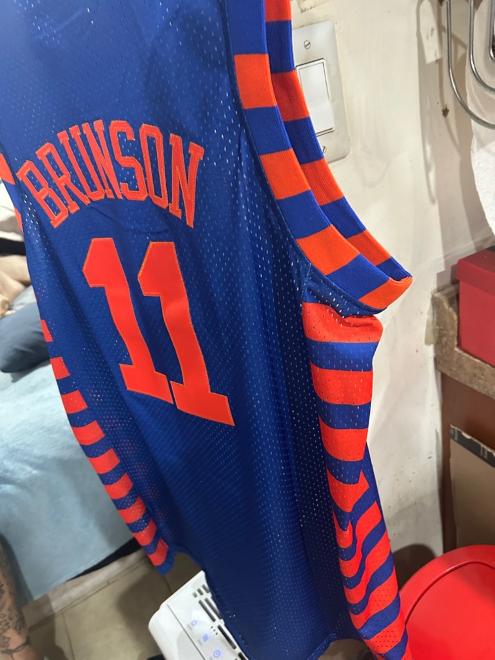 New York Knicks.Brunson! Blue & Orange Basketball Jersey #11 - Picture 4 of 4